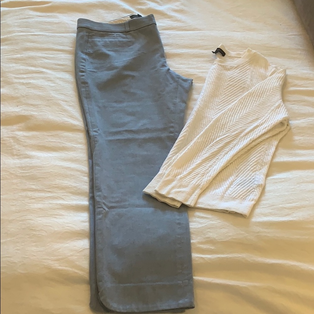 Banana republic knit top white with pants size 10